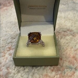 Judith Ripka Sterling Silver Citrine Ring